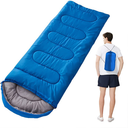 Lightweight 4 Season Sleeping Bag Envelope Design with Drawstring Closure Adjustable Hood Strap Portable Camping Sleep Bag for Backpacking Hiking Mountaineering Travel Indoor Outdoor