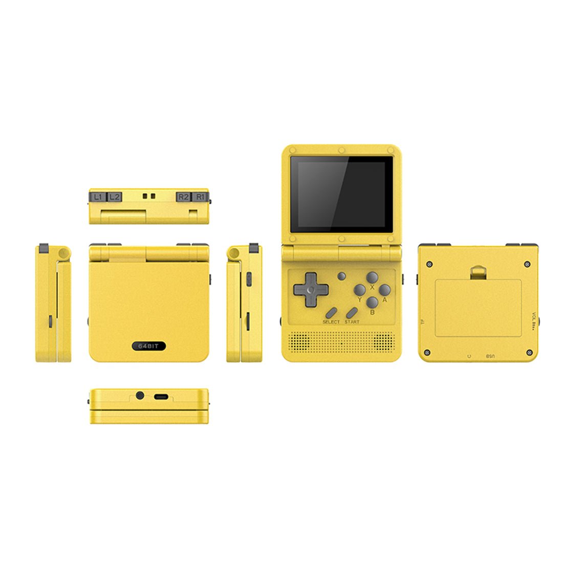 Powkiddy V90 Foldable Handheld Game Console – GBA SP Clamshell Style 3.0" IPS 6000+ Preloaded Games 12 Emulators 64GB Ultra-Lightweight 120g Retro Gaming System