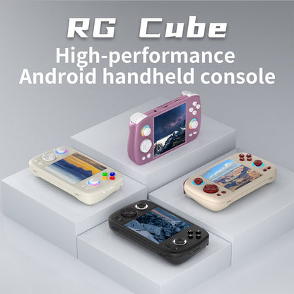 Anbernic RG Cube Retro Handheld Game Console Android 13 Square 3.95" IPS 720×720 Hall Effect Joysticks RGB DP Output 8GB RAM 128GB 5200mAh Battery Drift-Free Portable Emulator for Kids Teens Adults