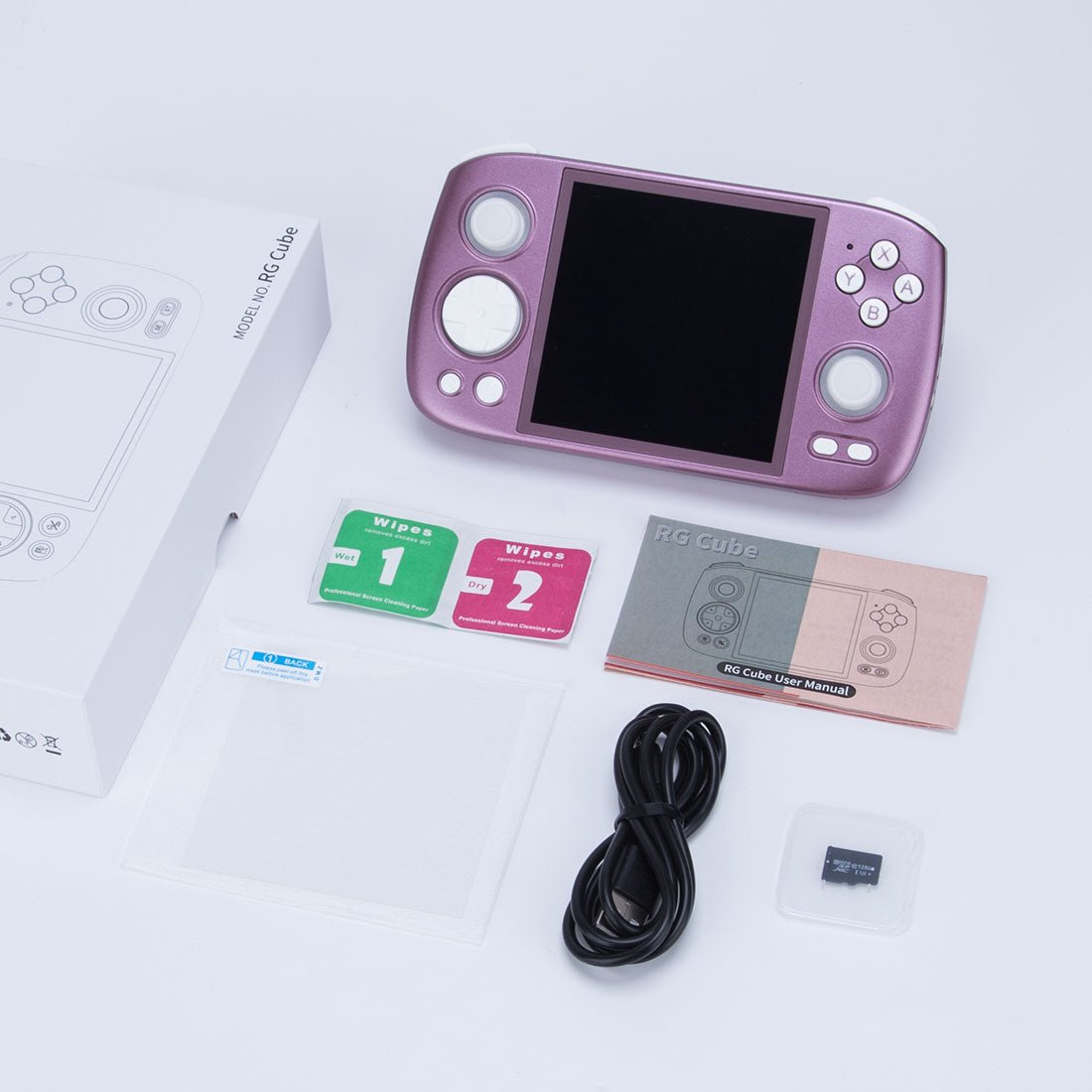 Anbernic RG Cube Retro Handheld Game Console Android 13 Square 3.95" IPS 720×720 Hall Effect Joysticks RGB DP Output 8GB RAM 128GB 5200mAh Battery Drift-Free Portable Emulator for Kids Teens Adults