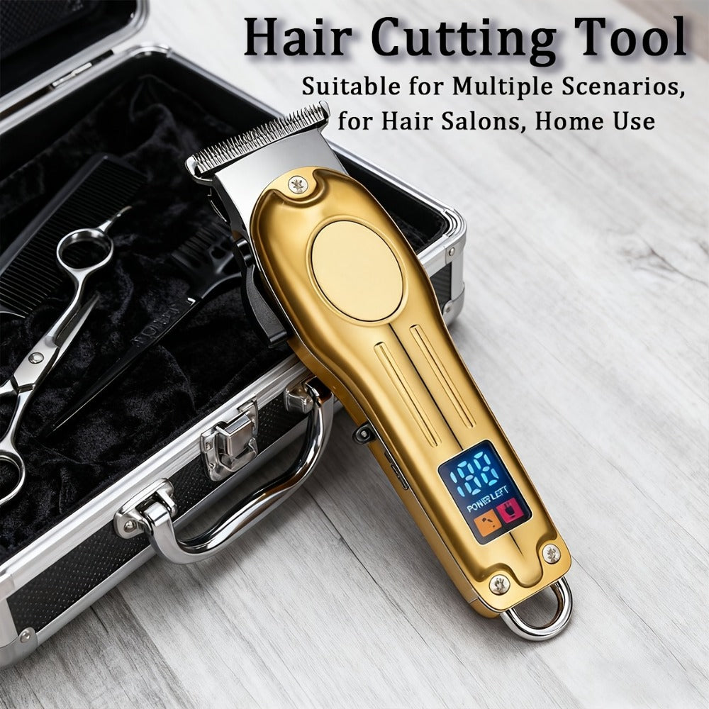 Cordless Hair Clipper Set for Men & Women — Professional Wireless Barber Clippers with T-Blade Trimmer, LED Screen, Adjustable Taper Lever, Rechargeable USB, Steel Blades, Home & Travel Grooming Kit