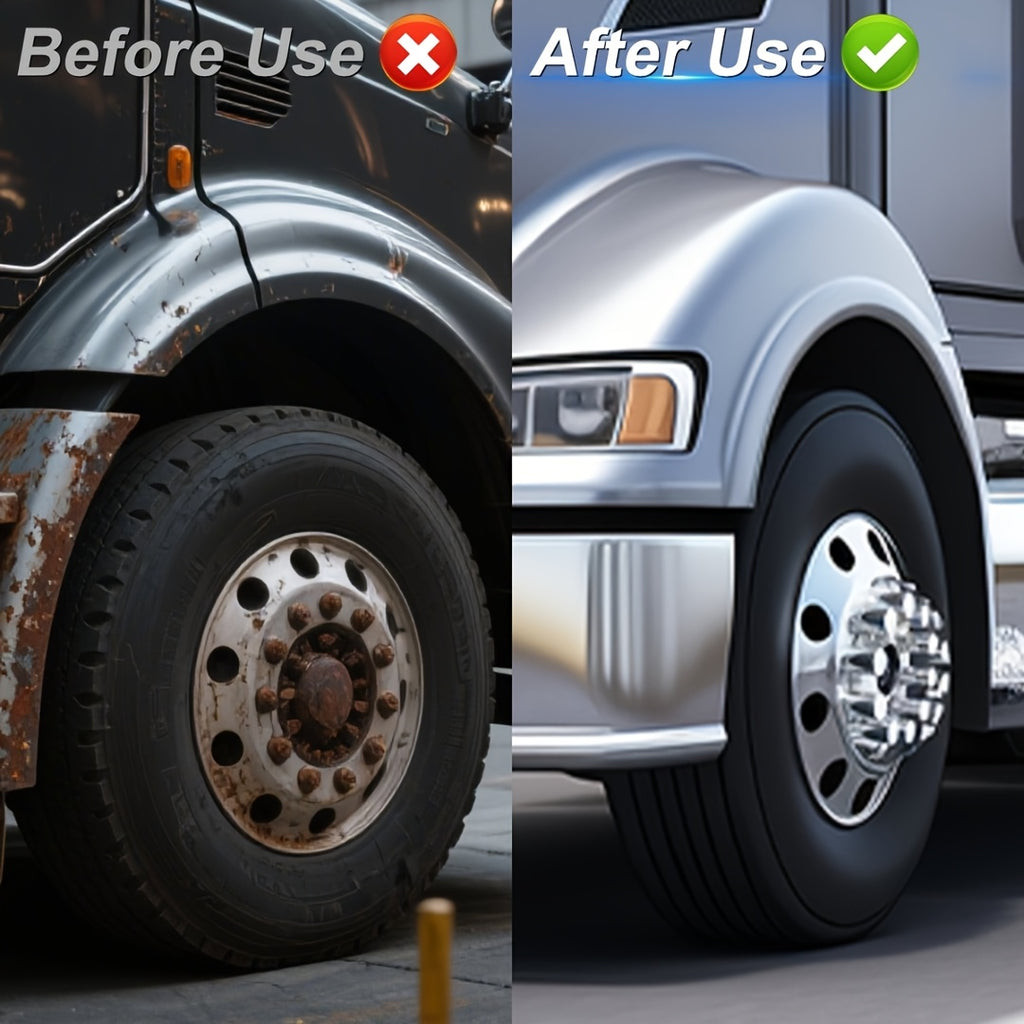 ABS Chrome Plastic Front And Rear Axle Cover Kits with 33mm Thread-on Flange Nut Covers for Semi Trucks In Pairs (Flat Top Front 2 Set & Whole 2+4 Set)