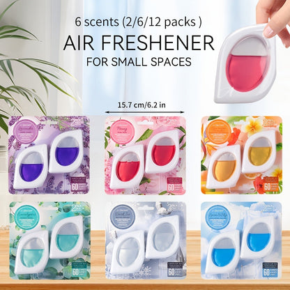 Air Freshener Odor Eliminator for Home Closet Bathroom Pets Small Space 0.25oz Up to 30 Days 6 Scents Eucalyptus Lavender Hawaiian Peach Black Ice Linens Sky 2 6 or 12 Pack