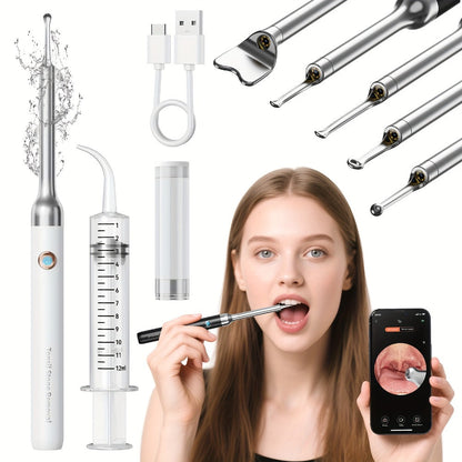 Intelligent Visual Tonsil Stone Removal Kit – 1080P HD Camera, 6 LED Lights, Wi-Fi & App Connection, Multi-Accessory Oral Inspection Tool for All Ages
