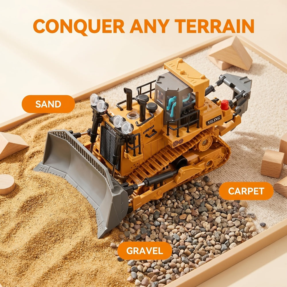 RC Excavator 1:20 Scale 2.4G 11CH – Alloy Remote Control Construction Toy with 680° Rotation & Working Arm | RC Dump Truck Bulldozer Loader, Indoor Outdoor Gift for Boys Ages 6+