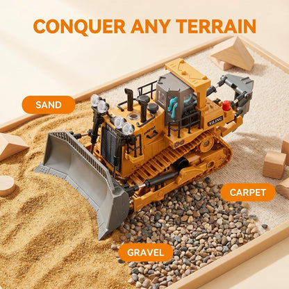 RC Excavator 1:20 Scale 2.4G 11CH – Alloy Remote Control Construction Toy with 680° Rotation & Working Arm | RC Dump Truck Bulldozer Loader, Indoor Outdoor Gift for Boys Ages 6+