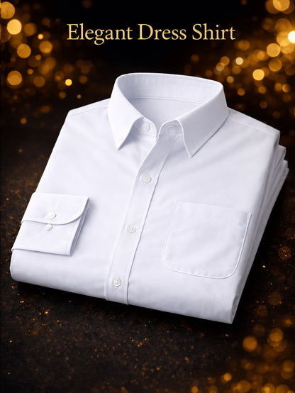 Men's Solid Long Sleeve Casual Shirt - Wrinkle Resistant
