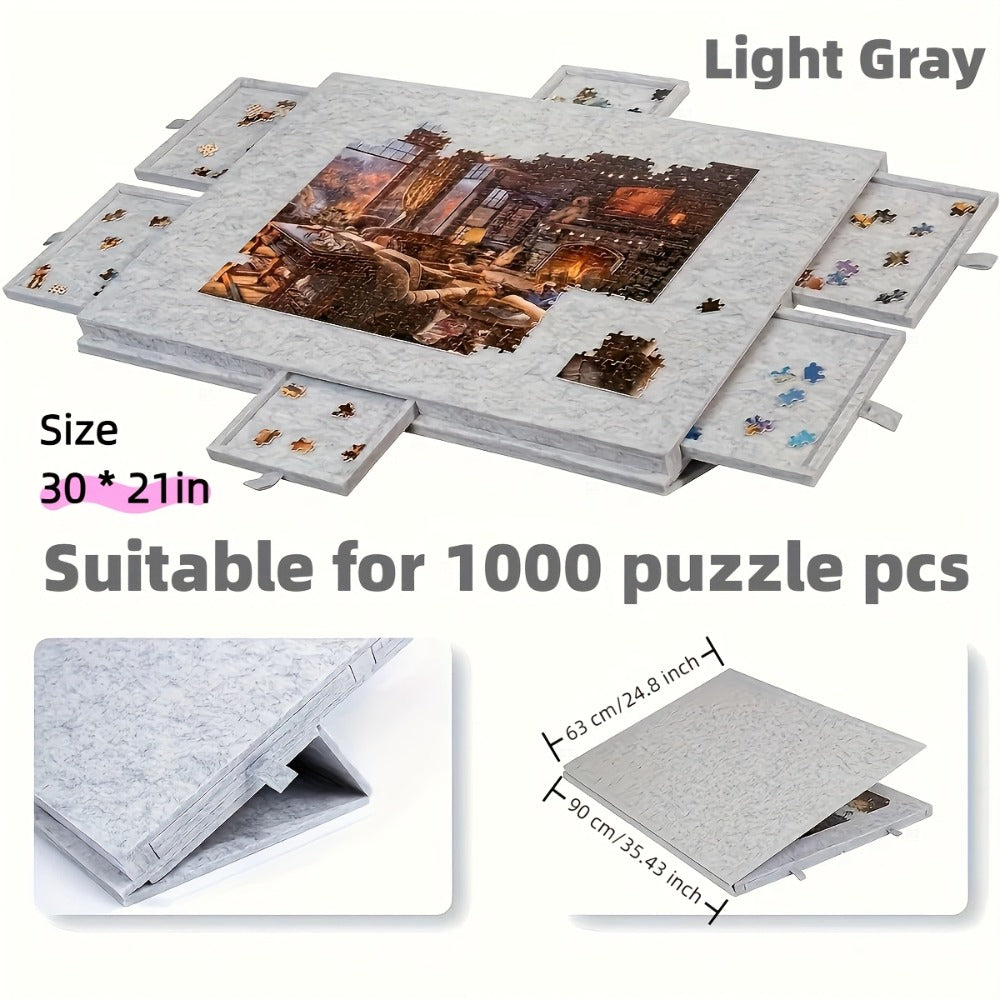Jigsaw Puzzle Board with Drawers & Storage for 1000 & 1500 Piece Puzzles – Portable Non-Slip Puzzle Table Mat, Multiple Sizes & Colors, Perfect Gift for Puzzle Lovers & Adults