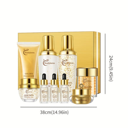 Collagen Skincare Set 9pcs - Korean Facial Serum Moisturizer Cream Hyaluronic Acid Firming Hydrating Anti Aging Luxury Gift Box, Complete Skincare Routine for All Skin Types Women