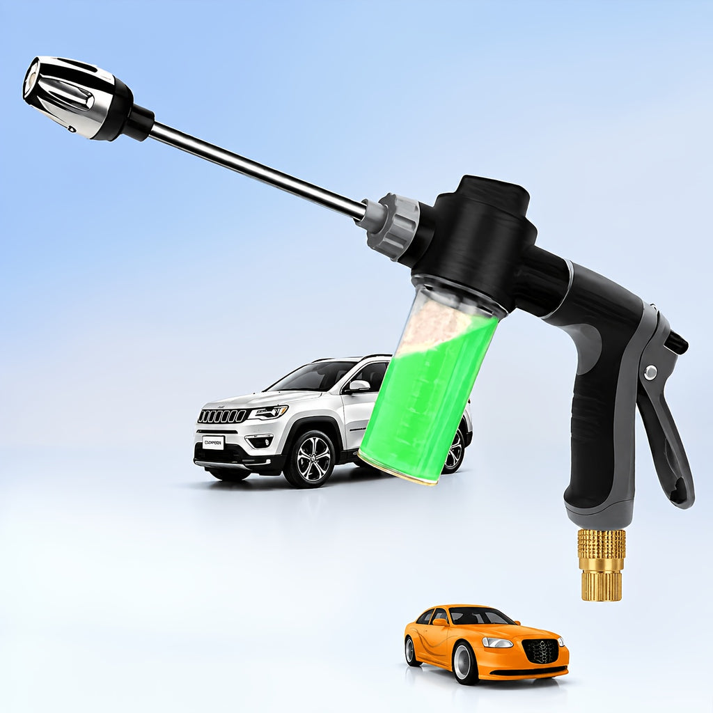 High-Pressure Car Wash Gun with Long Reach Lance Durable Water Hose Nozzle, Adjustable Spray Patterns, Leak-Proof Design for Trucks, SUVs, RVs, Driveways, Decks & Garden Cleaning