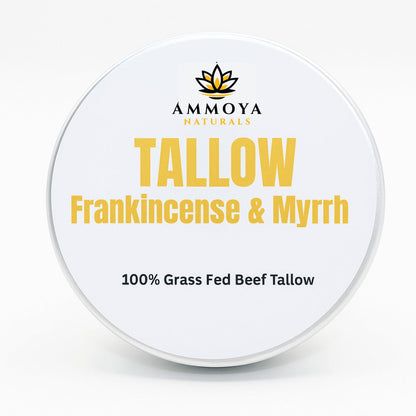Tallow Balm Grass-Fed Natural Moisturizer for Dry Skin — Deep Hydrating Handcrafted Body Balm 3 Scents Chamomile Rose Honey Frankincense Myrrh, Nourishing Skin Balm for Women Men