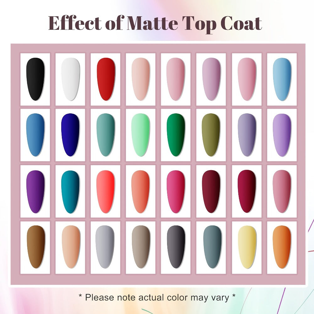 Gel Nail Polish Set 36Pcs – 32 Colors Kit with Base Coat Glossy Matte & Glitter Top Coat, Green Blue Red Pink Collection, UV LED Soak-Off Gel Polish Gift Set for Women