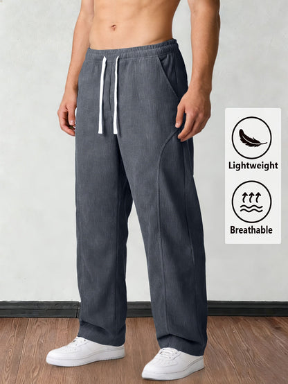 Men's Corduroy Trousers - Drawstring Waist With Pockets