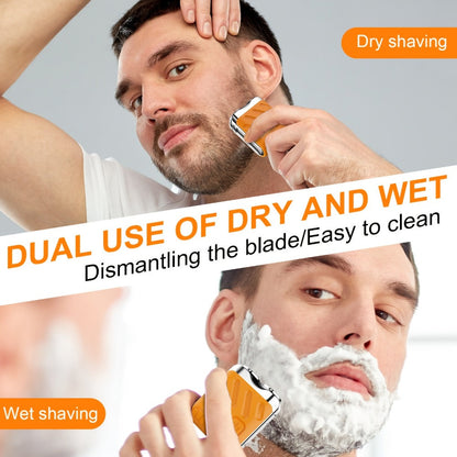 Portable Mini Electric Shaver for Men Dual Floating Blade USB Rechargeable – Cordless Travel Shaver Waterproof & Digital Display Upgrade Multiple Colors, Great Gift for Him