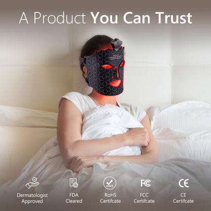 Red Light Therapy Face Mask 7 Color LED – FDA Cleared Silicone Mask for Anti-Aging, Wrinkles, Acne & Skin Whitening, Eye Protection, USB Rechargeable