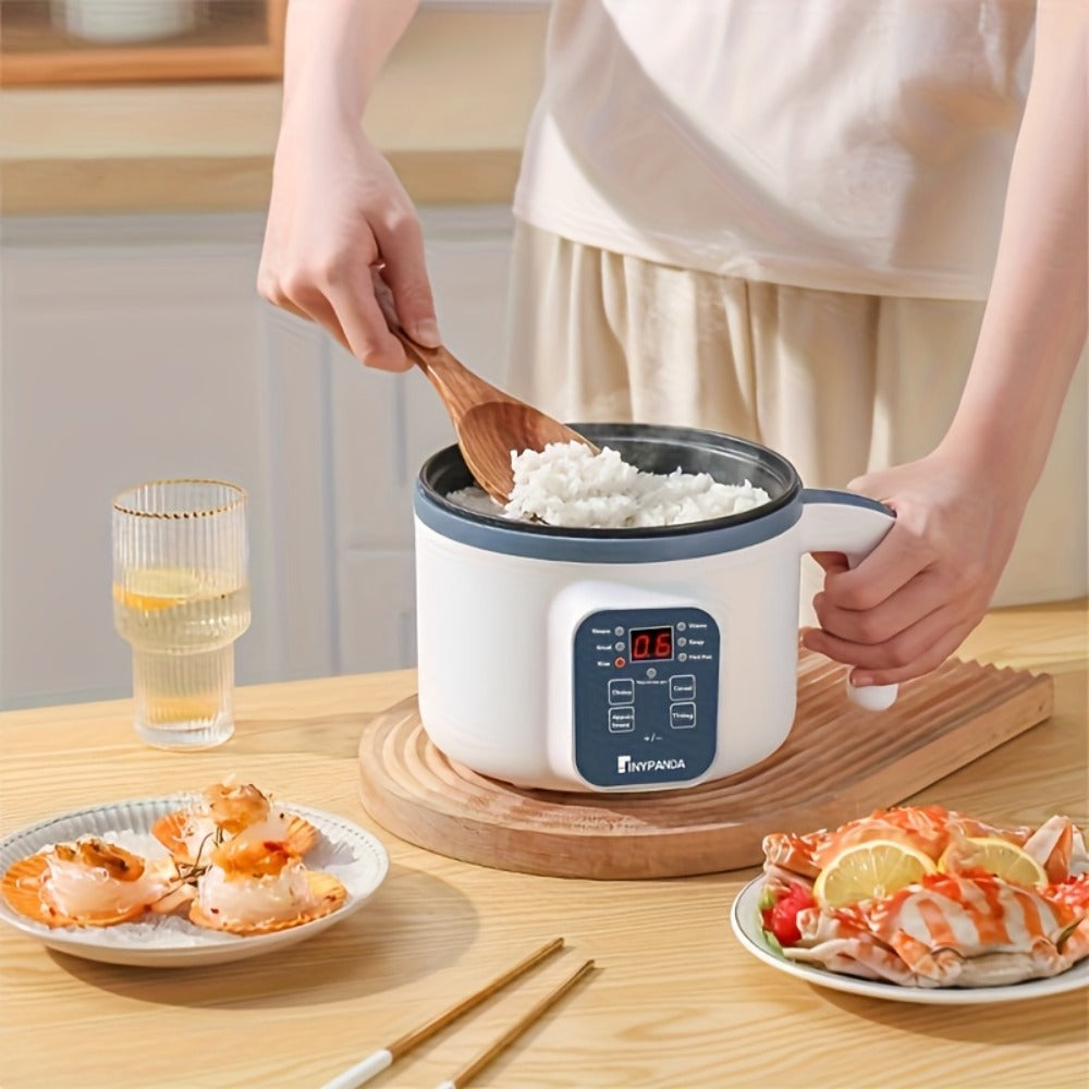 Electric Hot Pot 1.7L Multifunctional | 6 Cooking Modes Steam & Cook Non-Stick Mini Electric Cooker with Overheat & Dry Protection for 1-2 People – Rice, Soup, Noodles & More, Single & Double Layer