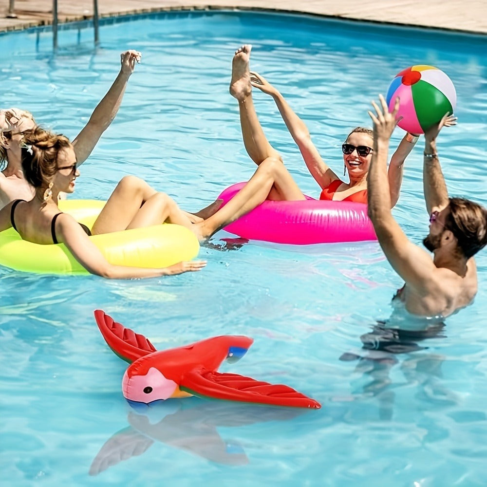 Hawaiian Party Decorations Inflatable Set 9 Pieces - Coconut Trees Beach Balls Flamingo Parrot Dolphin Banana with Pump, Luau Pool Party Supplies for Kids Adults Summer Birthday