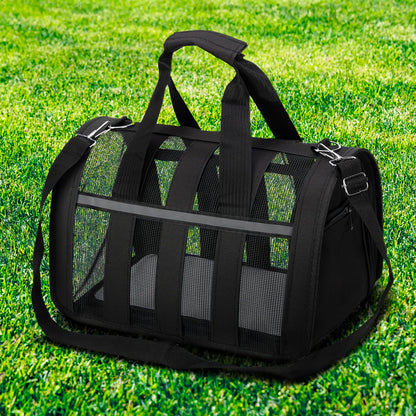 Foldable Pet Carrier Backpack Crossbody Strap Bag – Breathable Mesh Soft Sided Bag for Cats & Small Dogs, Portable Shoulder Bag with Windproof Winter Edition, 7 Colors S/M/L