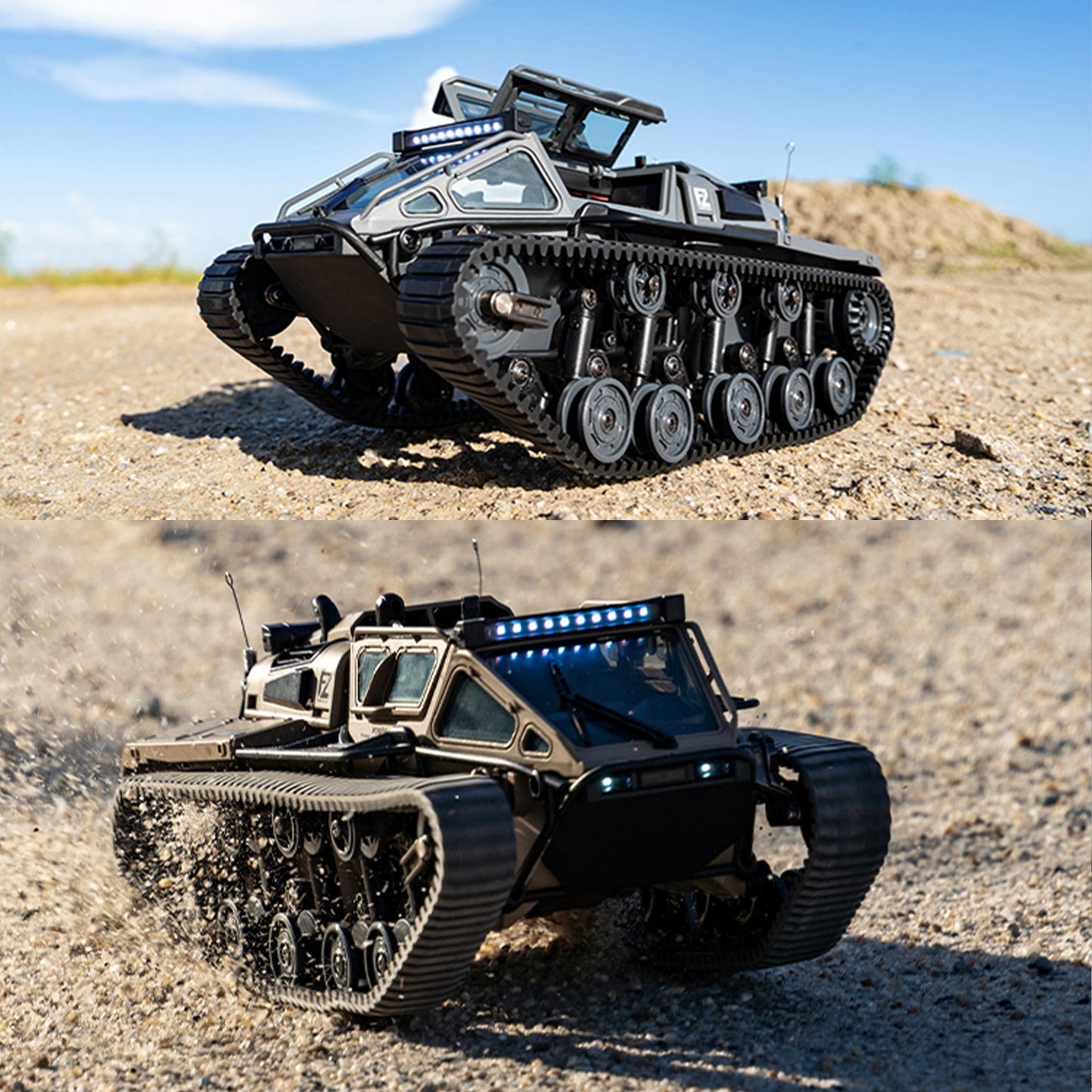 Full-Proportional RC Tracked Tank with LED Lights – Alloy Door Open Military War Vehicle All-Terrain Off-Road Remote Control Tank for Kids Adults, 1 or 2 Battery Options, Best Birthday Gift