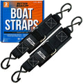Boat Transom Tie Down Straps Heavy Duty Manual Buckle Clasp Tiedown 2" x 48" Short Small Transit 4 Foot Without Ratchet Boat Trailer Accessories for Boating