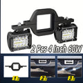 2pcs 18W Spot Driving Fog Light Off Road Led Lights Bar 2" Tow Hitch Bracket With Wiring Harness Kit -2 Leads, Without Battery
