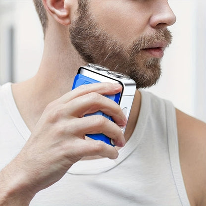Dual-Head Magnetic Electric Shaver for Men — Floating Razor with Digital Display, USB Rechargeable, Powerful Motor, Portable Travel Close Shave, 3 Colors Black Orange Blue