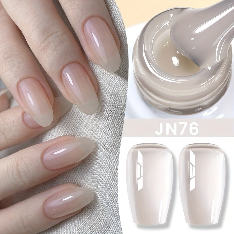 Nude Jelly Gel Nail Polish 10ml Skin Tone Transparent Finish – Semi-Permanent Soak-Off UV LED 30-Day Wear, Jade Nail Art Minimalist Natural Look for Women, Shades JN05 JN68 JN75 JN76