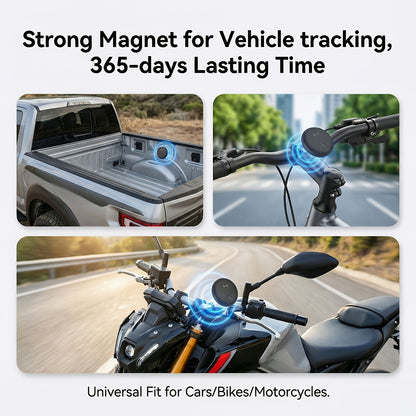 Car GPS Tracker - Built-in Strong Magnet, Magnetic Mini Vehicle Tracker, Real-Time Vehicle Tracking, No Monthly Fees/No SIM Card Required (Supports IOS Find My Feature Only), Global Anti-theft Device Suitable for Car, Truck, Bicycle, And Other Items