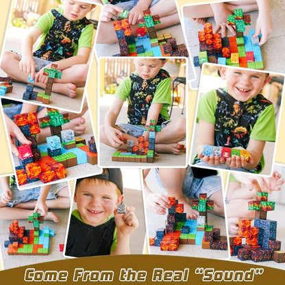 Magnetic Tiles 100pcs STEM Building Blocks Set for Kids, Educational Magnetic Construction Toys for Boys Girls Ages 3+, Creative Learning Cube Magnet Blocks, Best Birthday Christmas Easter Gift from Toy Play Nest
