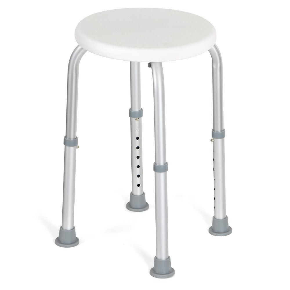 Shower Chair with Armrests & Backrest – Height Adjustable Aluminum Bath Seat, 350 LBS Capacity, Non-Slip Rubber Feet, Cushioned Support for Elderly, Disabled & Post-Surgery, Fits Most Showers & Tubs