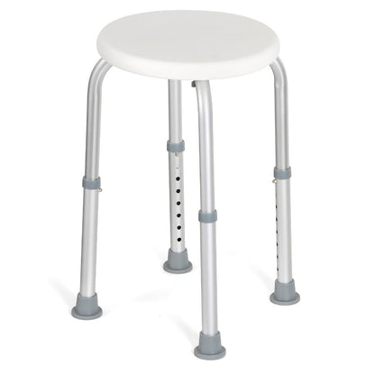 Shower Chair with Armrests & Backrest – Height Adjustable Aluminum Bath Seat, 350 LBS Capacity, Non-Slip Rubber Feet, Cushioned Support for Elderly, Disabled & Post-Surgery, Fits Most Showers & Tubs