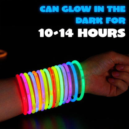 144-Piece Glow Sticks Bulk Pack 8 Inch – 7 Colors Glow in the Dark Bracelets & Necklaces for Halloween Christmas New Year Party Supplies Favors Concerts Festivals