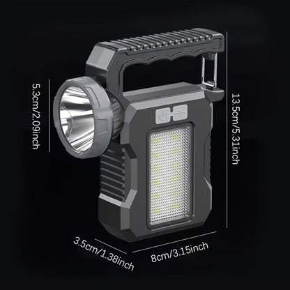 Solar Flashlight USB Rechargeable Ultra-Bright LED | 4 Lighting Modes Portable Solar Torch with Battery Indicator | Camping Hiking Emergency Night Fishing Outdoor Gift