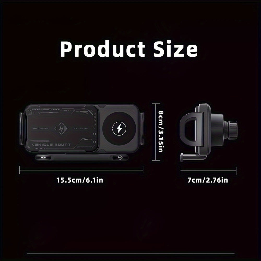 2025 New Car Holder Folding Screen Mobile Phone/tablet Holder 15W Wireless Fast Charging Two-in-one Automatic Rotating Magnetic Mobile Phone Holder Car Air Outlet Holder Suitable for Folding Screen Hands Samsung Galaxy ZFold6/5/4/3 Galaxy ZFold/notes