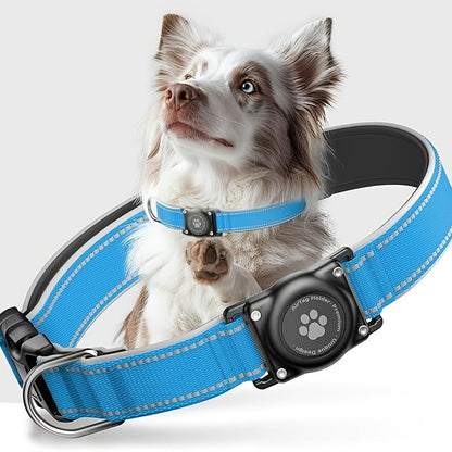 Reflective Dog Collar with AirTag Holder – Padded Durable Collar for Small, Medium & Large Dogs | S, M, L, XL | 6 Colors