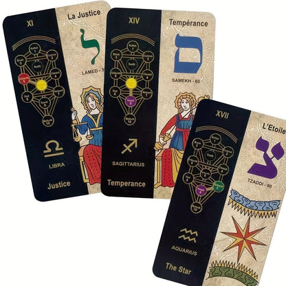 Kabbalah Tarot Deck 78 Cards – Traditional Divination Card Game with Ancient Wisdom & Spiritual Guidance, Kabbalah 5781 Tarot Board Game Playing Cards for Beginners & Readers