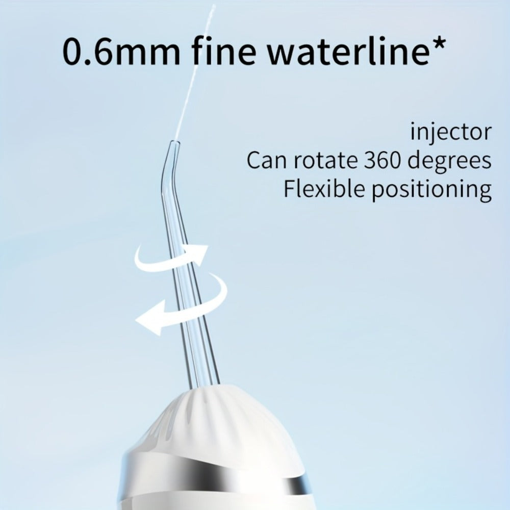 USB Rechargeable Water Flosser 3 Modes — Portable Oral Irrigator with Flosser Tips & Brush Head, Cordless Dental Water Pick for Travel, Home & Daily Gum Care, White Black Pink