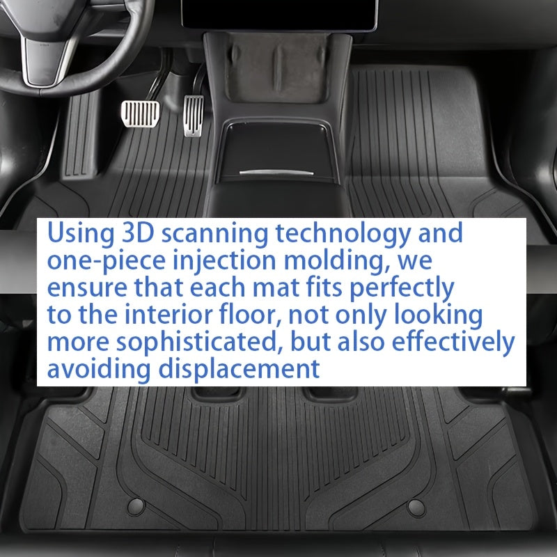 3pcs for Model Y 2020-2024, Front and Rear Floor Mats and Trunk Mat, Made of TPE Material, All-weather Protection, Specially Designed for 5 Seats