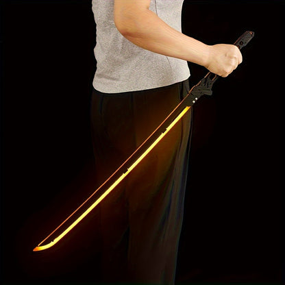 LED Samurai Sword Cyberpunk Glowing Katana 80cm – Acrylic Light-Up Blade for Halloween Costume Party Cosplay Sci-Fi Anime Props, Rechargeable Cool Gift for Teens & Adults, 5 Colors