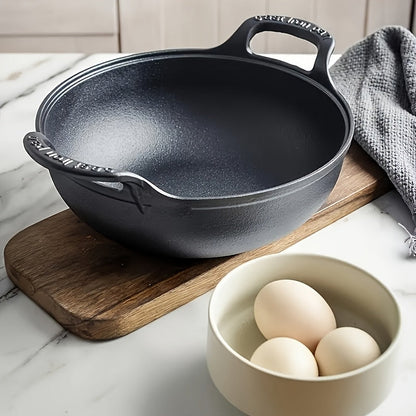 Cast Iron Frying Pan 20cm Pre-Seasoned with Dual Handles - Non-Stick Oven Safe Skillet for Outdoor BBQ, Camping & Stovetop Cooking - Compact Multi-Functional Cast Iron Skillet