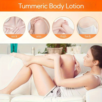 Turmeric Body Lotion 400g Alcohol-Free Brightening Glow Moisturizer with Turmeric Extract Long-Lasting Hydration Dry Oily Skin Unisex Full Body Cream