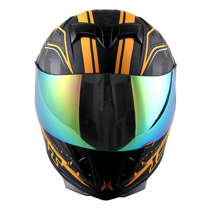 Motorcycle Full Face Helmet with Tinted Shield & Spare Clear Shield Quick Release Buckle Lightweight Aerodynamic Removable Washable Interior, Multiple Colors S M L XL