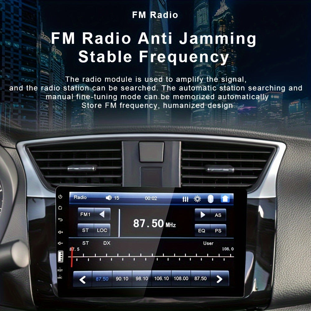 Single DIN 9 Inch Car Stereo - 1080P 2.5D HD Touchscreen MP5 Player, Mirror Link, FM Radio, AUX, USB, External Mic & Rear View Camera Included