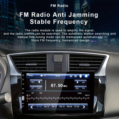 Single DIN 9 Inch Car Stereo - 1080P 2.5D HD Touchscreen MP5 Player, Mirror Link, FM Radio, AUX, USB, External Mic & Rear View Camera Included