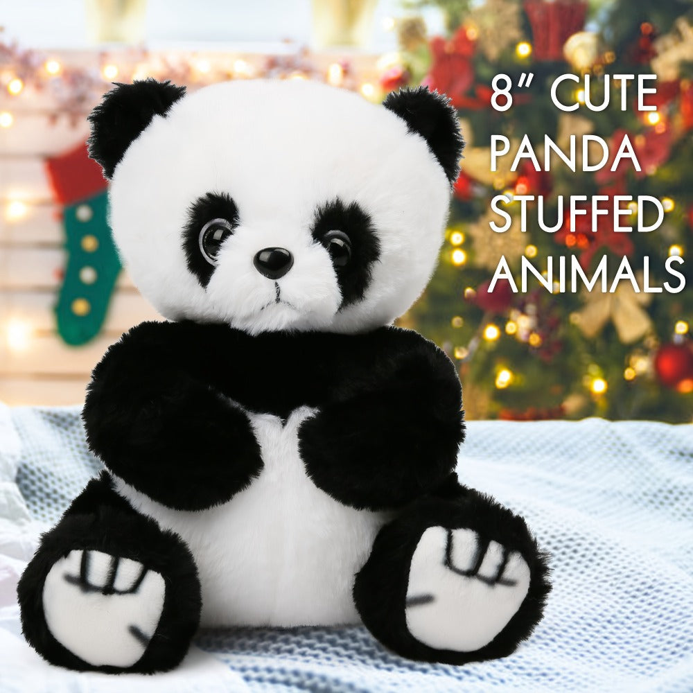 Light Up Panda Stuffed Animal Plush Toy 8 & 12 Inch with LED Glow | Cute Panda Bear Hugging Toy | Birthday Christmas Gift for Kids Boys Girls Home Decor