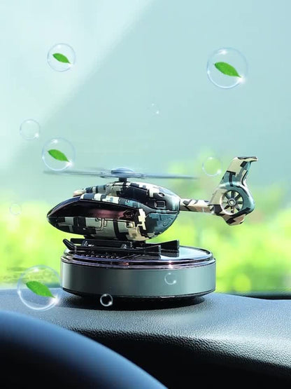 Car Air Freshener Solar Aromatherapy Diffuser Dashboard Helicopter Decoration Perfume Deodorant Auto Interior Accessories Gift for Men Women Alcohol-Free Essential Oil Scent