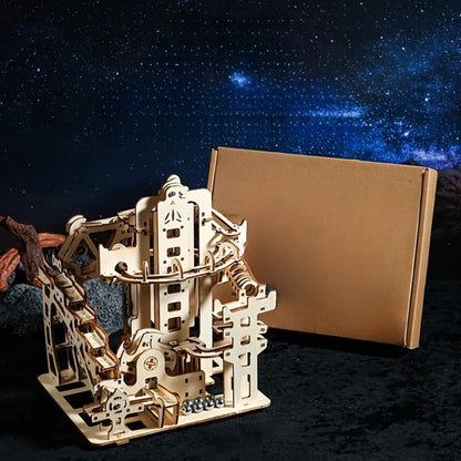 Wooden Ball Track Puzzle Model Kit – STEM Engineering Building Set for Adults & Teens, Kinetic Marble Run Expansion Sets A & B, Brain Teaser DIY Craft, Unique Birthday Gift for Men Women