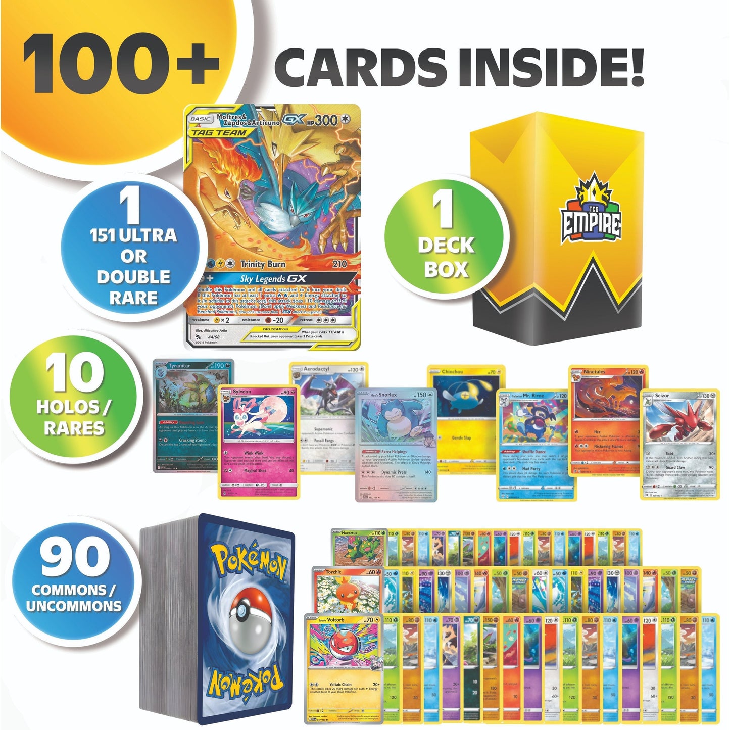 Pokemon 151 Classics Bundle 100+ Cards | Charizard Mewtwo Pikachu Ultra Rare Guaranteed | 10 Holos & Rares | Kanto Collector Gift Set with Storage Box | Authentic TCG Cards