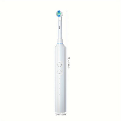 Sonic Electric Toothbrush with Smart Timer & 3 Cleaning Modes - IPX7 Waterproof, 4 Brush Heads, 600mAh USB Fast Charge, Round Tip Soft Bristles, Rechargeable Adult Toothbrush for Deep Clean