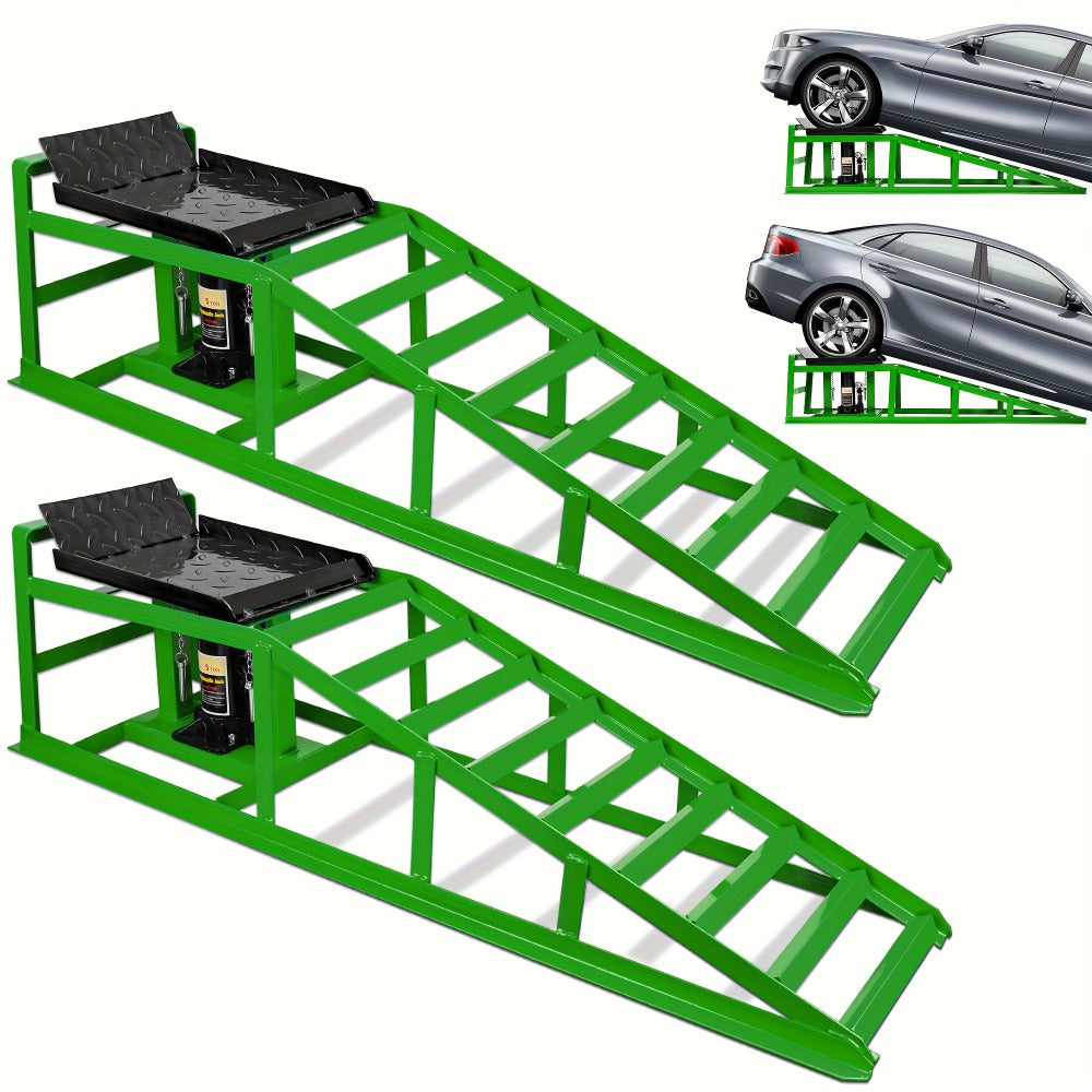 Hydraulic Car Ramps 2-Pack 10000 LB Heavy Duty Vehicle Lift Ramp Adjustable Height 9.84-14.96 Inch for Oil Change Undercarriage Repair Home Garage & Shop